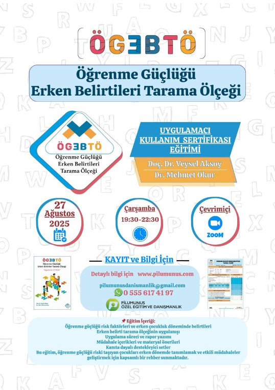 ÖGEBTÖ (ÖĞRENME GÜÇLÜĞÜ ERKEN BELİRTİLER TARAMA ÖLÇEĞİ)